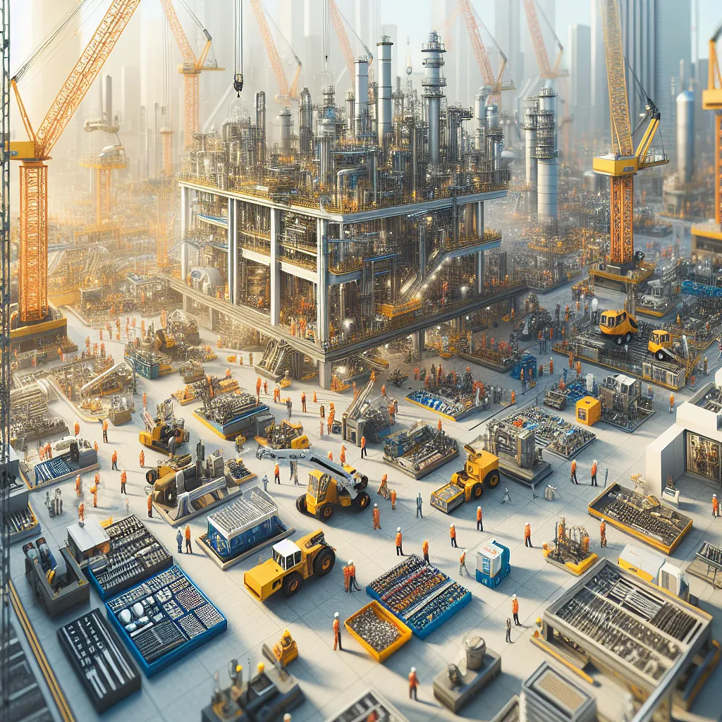 Realistic stock image of modern construction site.
